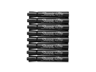 Sharpie Flip Chart Permanent Markers, Bullet Tip, Black, 8/Pack